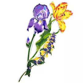 Silver brooch "Iris" from the collection "Herbarium of Tatyana Polyakova"