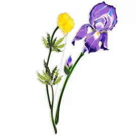 Silver brooch "Iris" from the collection "Herbarium of Tatyana Polyakova"