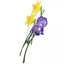 Silver brooch "Iris" from the collection "Herbarium of Tatyana Polyakova"