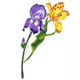 Silver brooch "Iris" from the collection "Herbarium of Tatyana Polyakova"