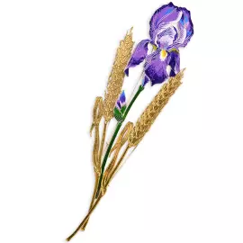 Silver brooch "Iris" from the collection "Herbarium of Tatyana Polyakova"