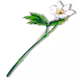 Silver brooch "Anemone" of the collection "Herbarium of Tatyana Polyakova"