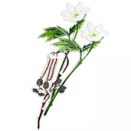 Silver brooch "Anemone" of the collection "Herbarium of Tatyana Polyakova"