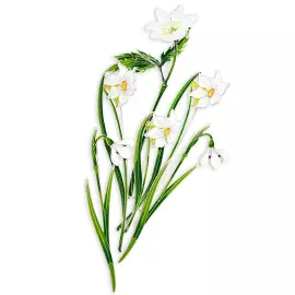 Silver brooch "Anemone" of the collection "Herbarium of Tatyana Polyakova"