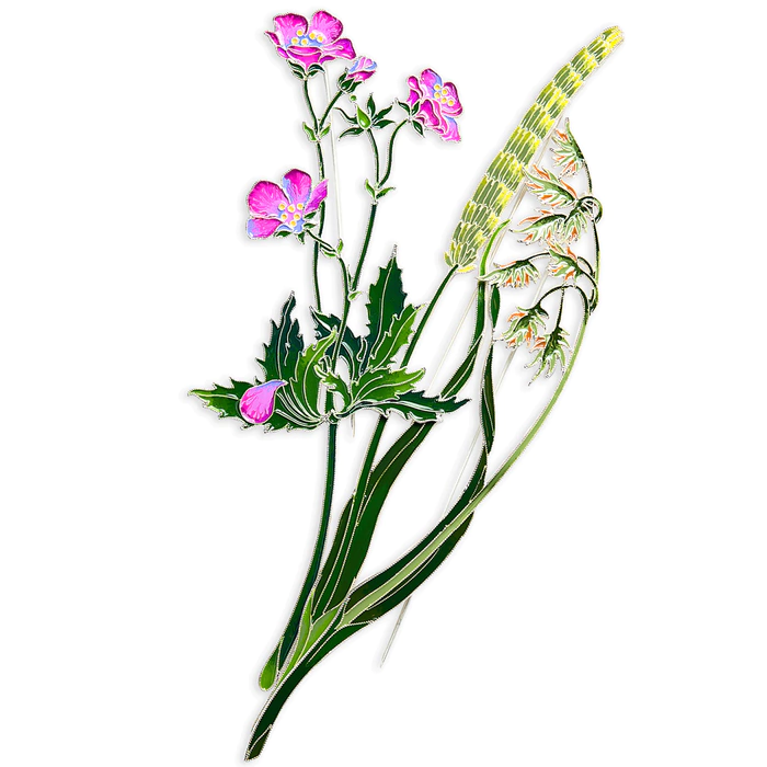Silver brooch "Canary reed" collection "Herbarium of Tatiana Polyakova"