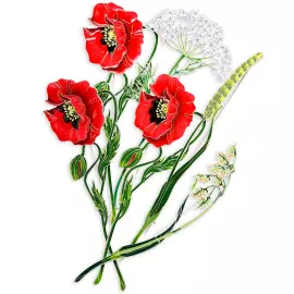 Silver brooch "Canary reed" collection "Herbarium of Tatiana Polyakova"