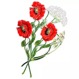 Silver brooch "Canary reed" collection "Herbarium of Tatiana Polyakova"