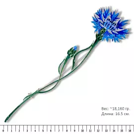 Брошь серебряная "Василек" коллекции "Гербарий Татьяны Поляковой"