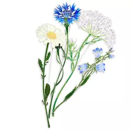 Брошь серебряная "Василек" коллекции "Гербарий Татьяны Поляковой"