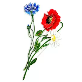 Брошь серебряная "Василек" коллекции "Гербарий Татьяны Поляковой"