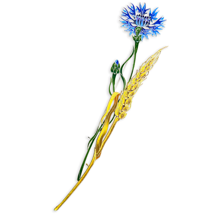 Silver brooch "Cornflower" collection "Herbarium of Tatiana Polyakova"