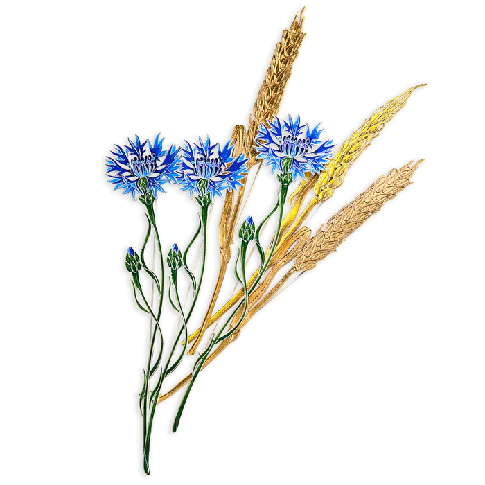 Silver brooch "Cornflower" collection "Herbarium of Tatiana Polyakova"
