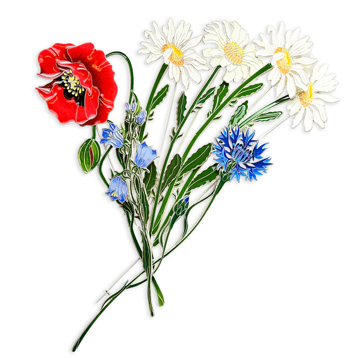 Silver brooch "Cornflower" collection "Herbarium of Tatiana Polyakova"