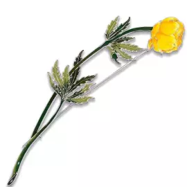 Silver brooch "Kupalnitsa" collection "Herbarium of Tatyana Polyakova"