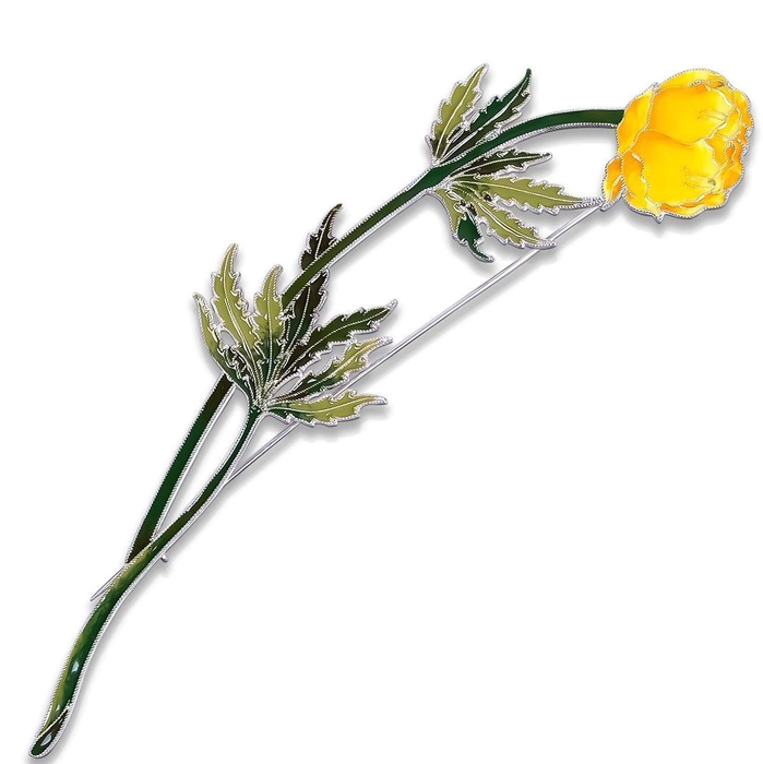 Silver brooch "Kupalnitsa" collection "Herbarium of Tatyana Polyakova"