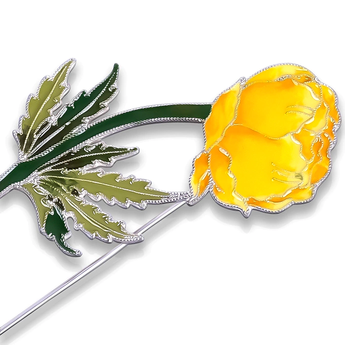Silver brooch "Kupalnitsa" collection "Herbarium of Tatyana Polyakova"