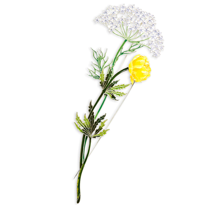 Silver brooch "Kupalnitsa" collection "Herbarium of Tatyana Polyakova"