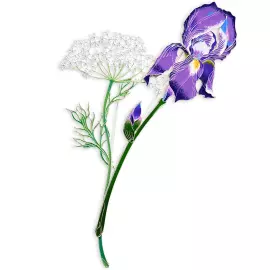 Silver brooch "Dudnik" from the collection "Herbarium of Tatyana Polyakova"