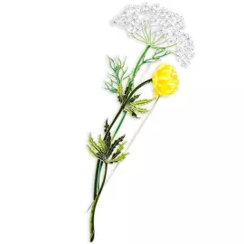 Silver brooch "Dudnik" from the collection "Herbarium of Tatyana Polyakova"