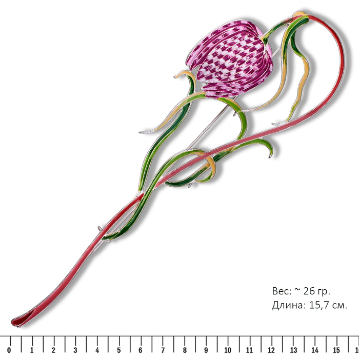 Silver brooch "Grouse" from the collection "Herbarium of Tatyana Polyakova"