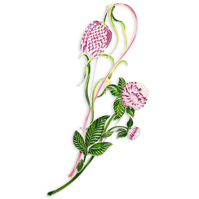 Silver brooch "Grouse" from the collection "Herbarium of Tatyana Polyakova"