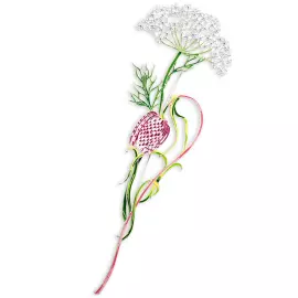 Silver brooch "Grouse" from the collection "Herbarium of Tatyana Polyakova"