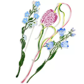 Silver brooch "Grouse" from the collection "Herbarium of Tatyana Polyakova"