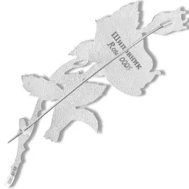 Silver brooch "Rosehip" collection "Herbarium of Tatiana Polyakova"