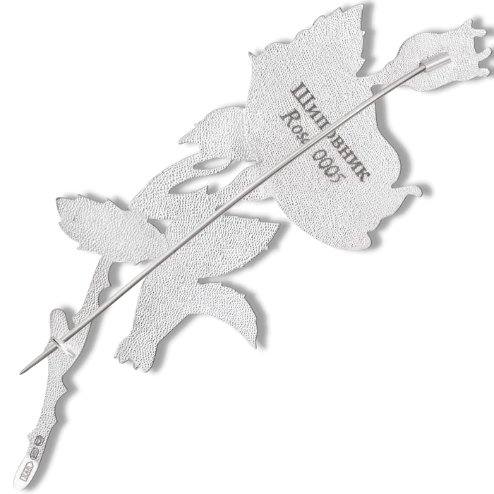 Silver brooch "Rosehip" collection "Herbarium of Tatiana Polyakova"