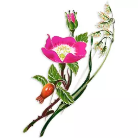 Silver brooch "Rosehip" collection "Herbarium of Tatiana Polyakova"