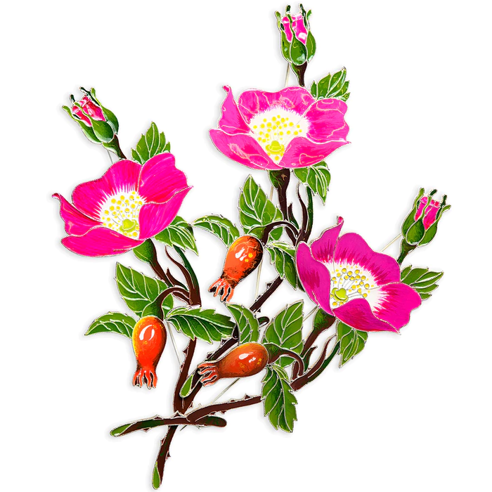 Silver brooch "Rosehip" collection "Herbarium of Tatiana Polyakova"