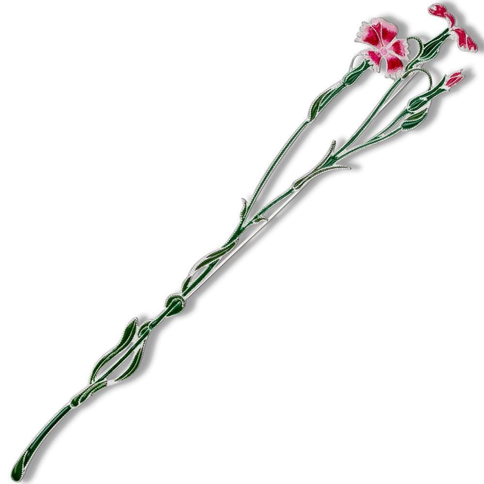Silver brooch "Carnation field" collection "Herbarium of Tatiana Polyakova"