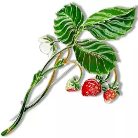 Silver brooch "Strawberry" from the collection "Herbarium of Tatyana Polyakova"