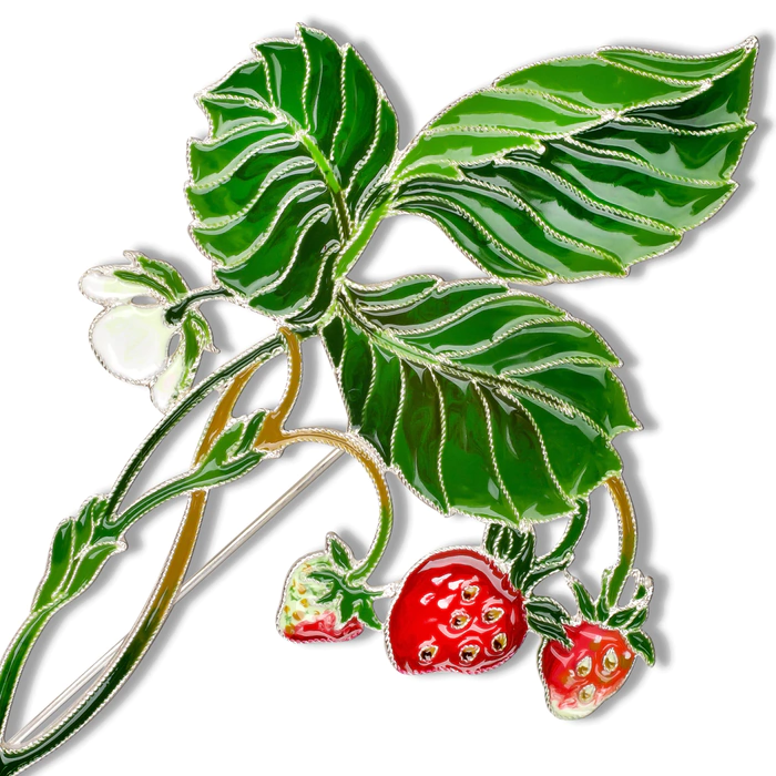 Silver brooch "Strawberry" from the collection "Herbarium of Tatyana Polyakova"