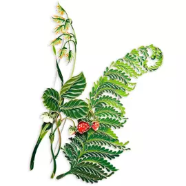 Silver brooch "Strawberry" from the collection "Herbarium of Tatyana Polyakova"