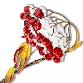 Silver brooch "Mountain ash" from the collection "Herbarium of Tatyana Polyakova"