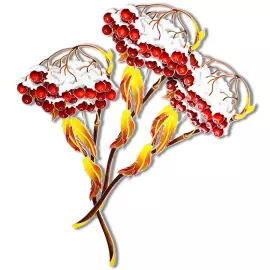 Silver brooch "Mountain ash" from the collection "Herbarium of Tatyana Polyakova"