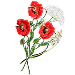 Брошь серебряная "Мак" коллекции "Гербарий Татьяны Поляковой"