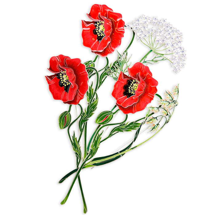 Silver brooch "Poppy" from the collection "Herbarium of Tatyana Polyakova"