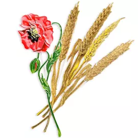 Silver brooch "Wheat" from the collection "Herbarium of Tatyana Polyakova"