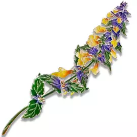 Silver brooch "Ivan da Marya" from the collection "Herbarium of Tatyana Polyakova"