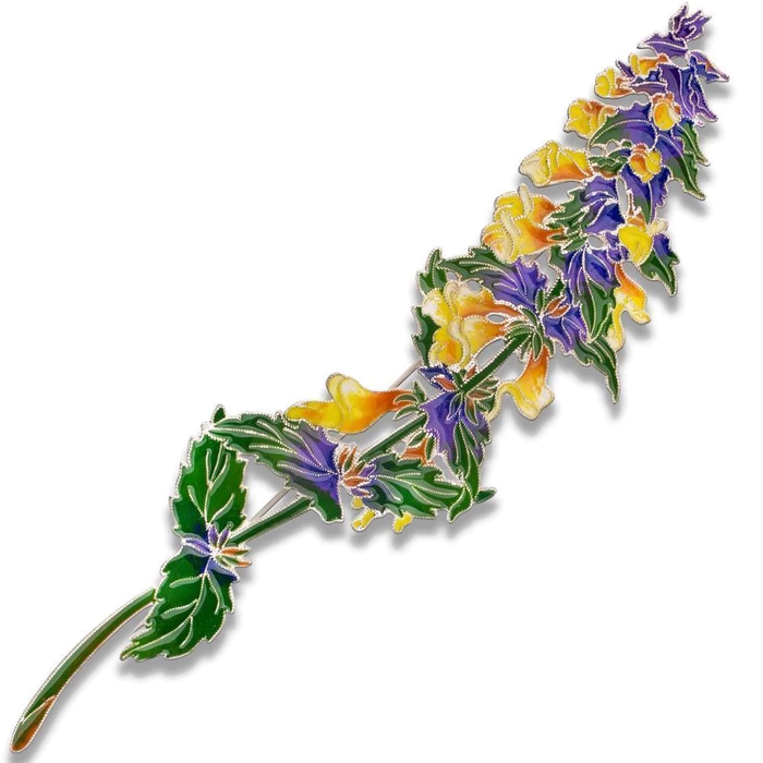 Silver brooch "Ivan da Marya" from the collection "Herbarium of Tatyana Polyakova"