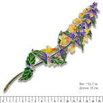Silver brooch "Ivan da Marya" from the collection "Herbarium of Tatyana Polyakova"
