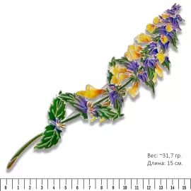 Silver brooch "Ivan da Marya" from the collection "Herbarium of Tatyana Polyakova"