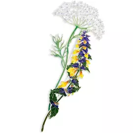 Silver brooch "Ivan da Marya" from the collection "Herbarium of Tatyana Polyakova"