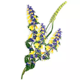 Silver brooch "Ivan da Marya" from the collection "Herbarium of Tatyana Polyakova"