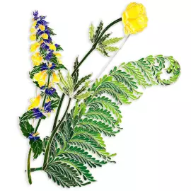 Silver brooch "Ivan da Marya" from the collection "Herbarium of Tatyana Polyakova"