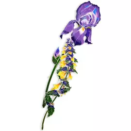 Silver brooch "Ivan da Marya" from the collection "Herbarium of Tatyana Polyakova"