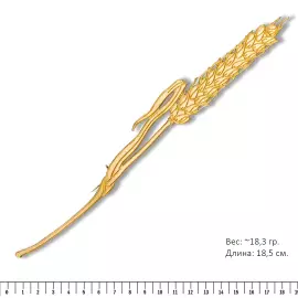 Silver brooch "Wheat" from the collection "Herbarium of Tatyana Polyakova"