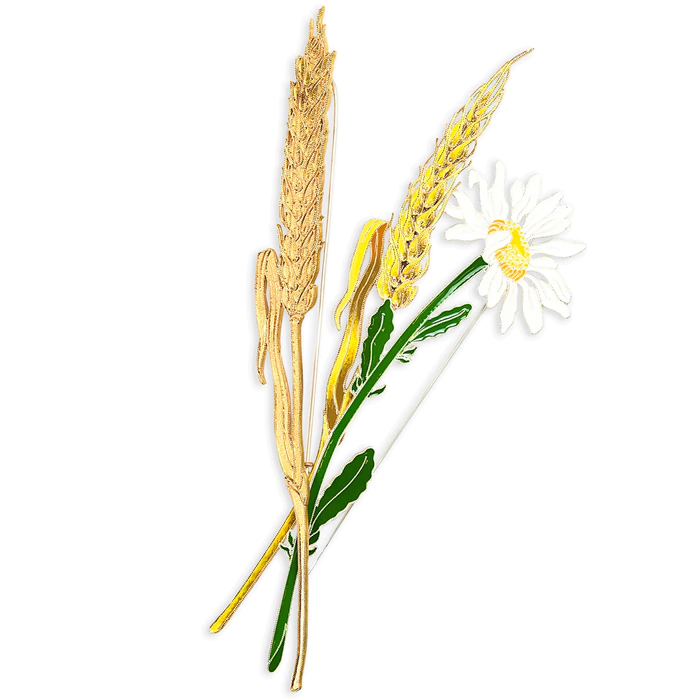 Silver brooch "Wheat" from the collection "Herbarium of Tatyana Polyakova"